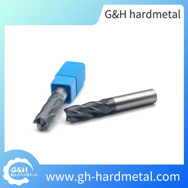 G&H- 4 Flutoj Tungsten Carbide Plata Fina Muelejo